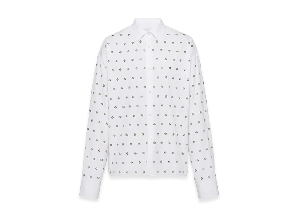 PRADA Cotton Shirt with Grommets "White"