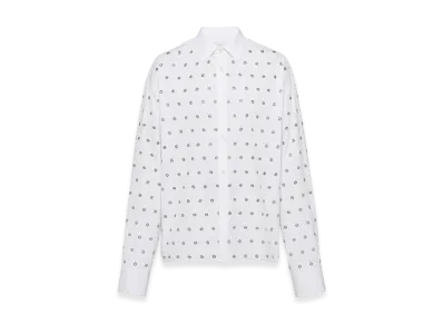 PRADA Cotton Shirt with Grommets "White"