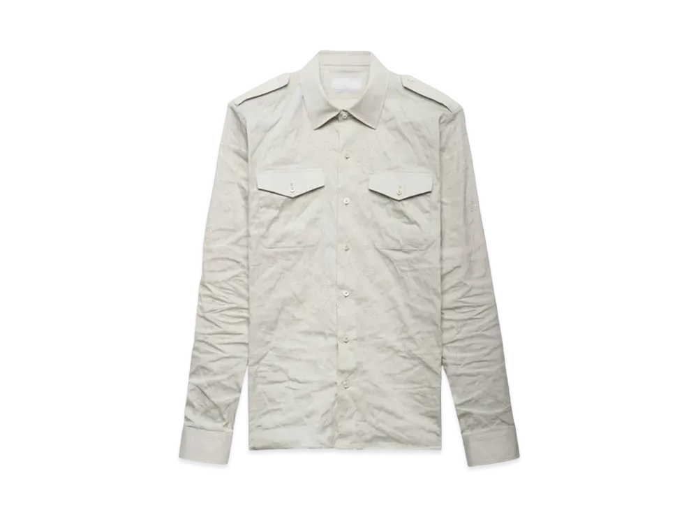 PRADA Men's Technical Cotton Shirt "Ivory"