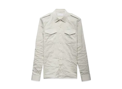 PRADA Men's Technical Cotton Shirt "Ivory"