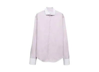 PRADA Men's Cotton Shirt "Light Purple/White"