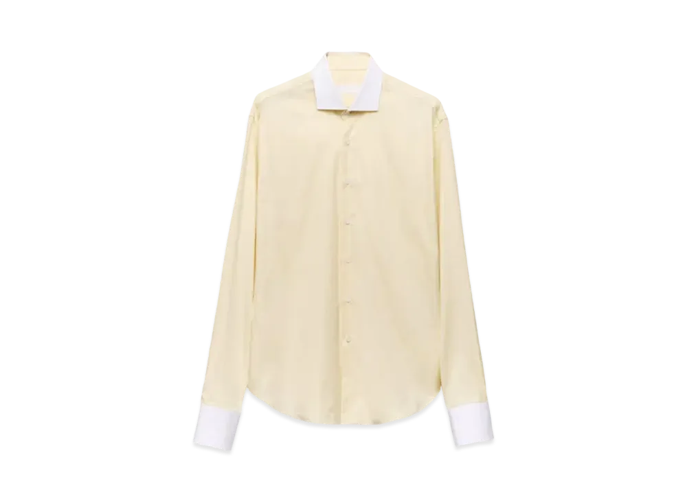 PRADA Men's Cotton Shirt "Cream/White"