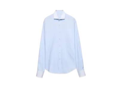 PRADA Men's Cotton Shirt "Sky Blue/White"