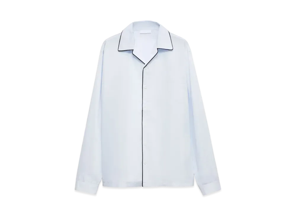 PRADA Men's Cotton Shirt "Light Blue/White"