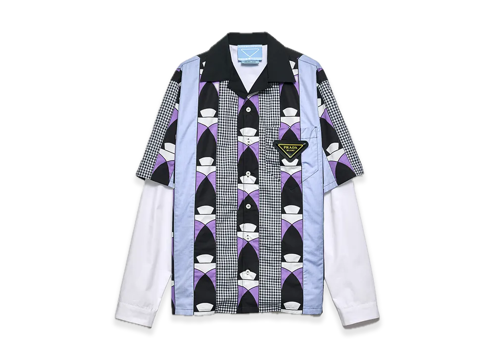 PRADA Timecapsule Printed Cotton Shirt "Blue/Purple"