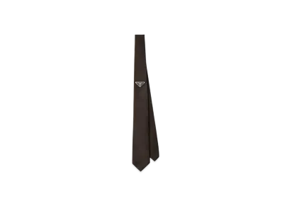 PRADA Re-Nylon Gabardine Tie "Dark Brown"