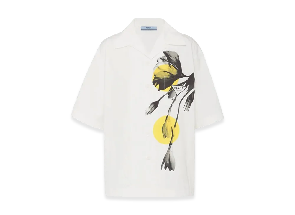 PRADA Poplin Tulip Shirt "Blanco"