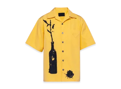 PRADA Short Sleeve Cotton Shirt "Sunny Yellow"