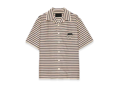 PRADA Stripe Cotton Bowling Shirt "Opal"