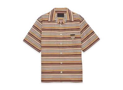 PRADA Embroidered Cotton Blend Shirt "Brown"