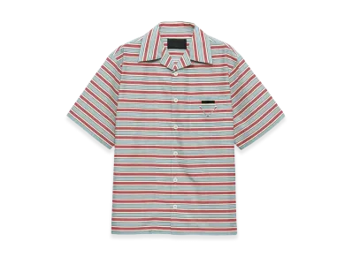 PRADA Embroidered Cotton Blend Shirt "Light Blue"