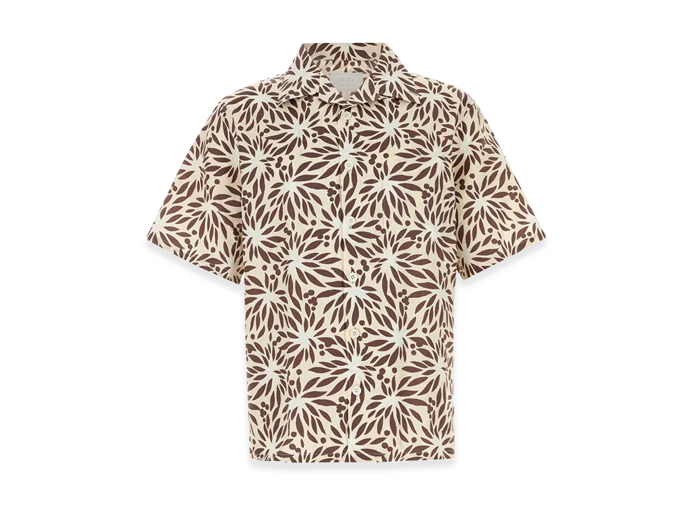 PRADA Printed Cotton Blend Shirt "Beige/Tan"
