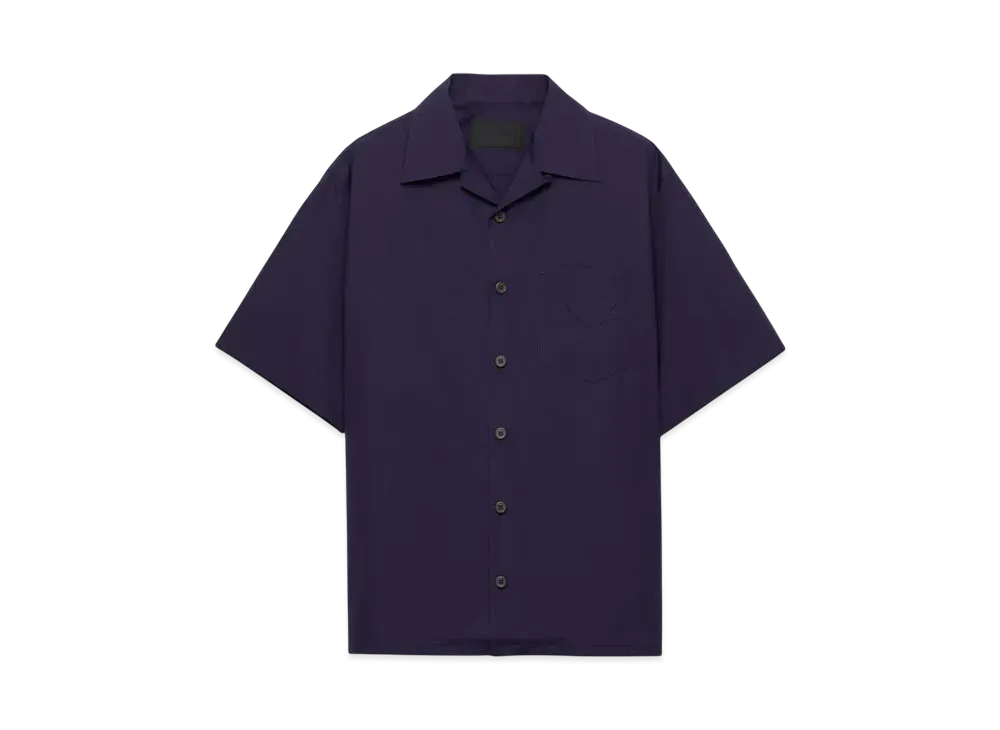 PRADA Men's Cotton Bowling Shirt "Navy"