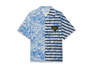 PRADA Timecapsule Printed Cotton Shirt "Light Blue"