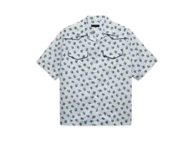 PRADA Men's Short-Sleeved Cotton Shirt "Green"
