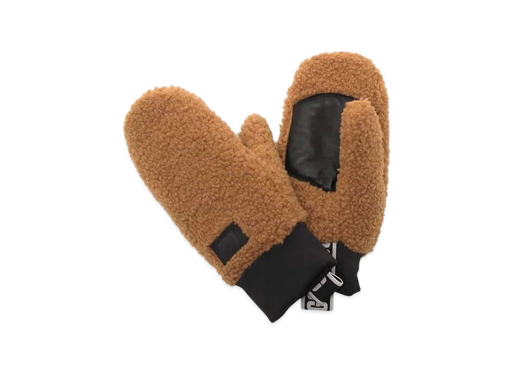 UGG Gloves Fluff Mittens With Logo Tape "Beige"