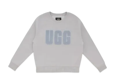 UGG Women's Madeline Fuzzy Logo Crewneck "Blue"