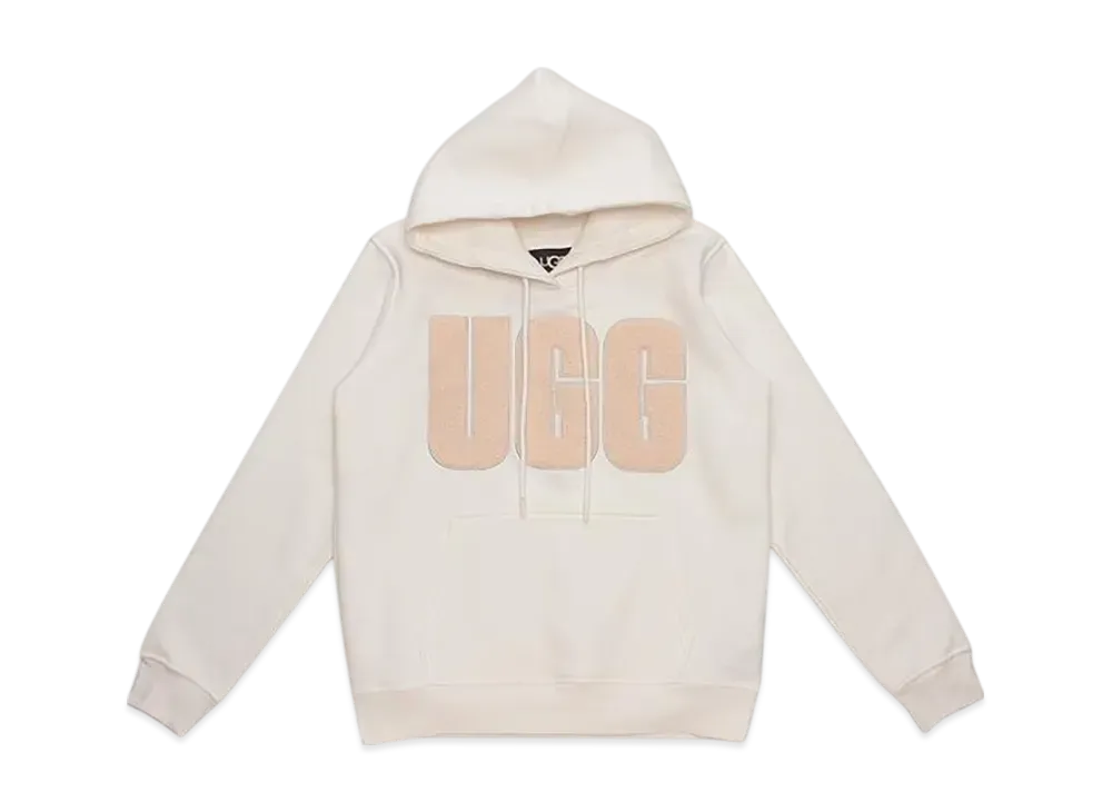UGG Sweat Lay Fluff Logo Hoodie "White"