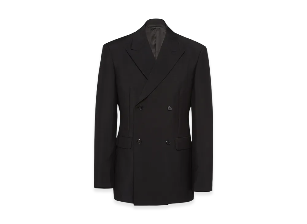 PRADA Double-Breasted Mohair Wool Jacket "Black"