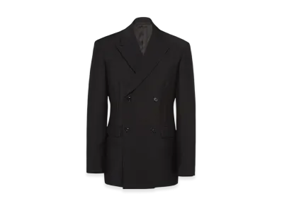 PRADA Double-Breasted Mohair Wool Jacket "Black"