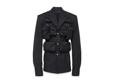 PRADA Single Breasted Wool Jacket "Navy"
