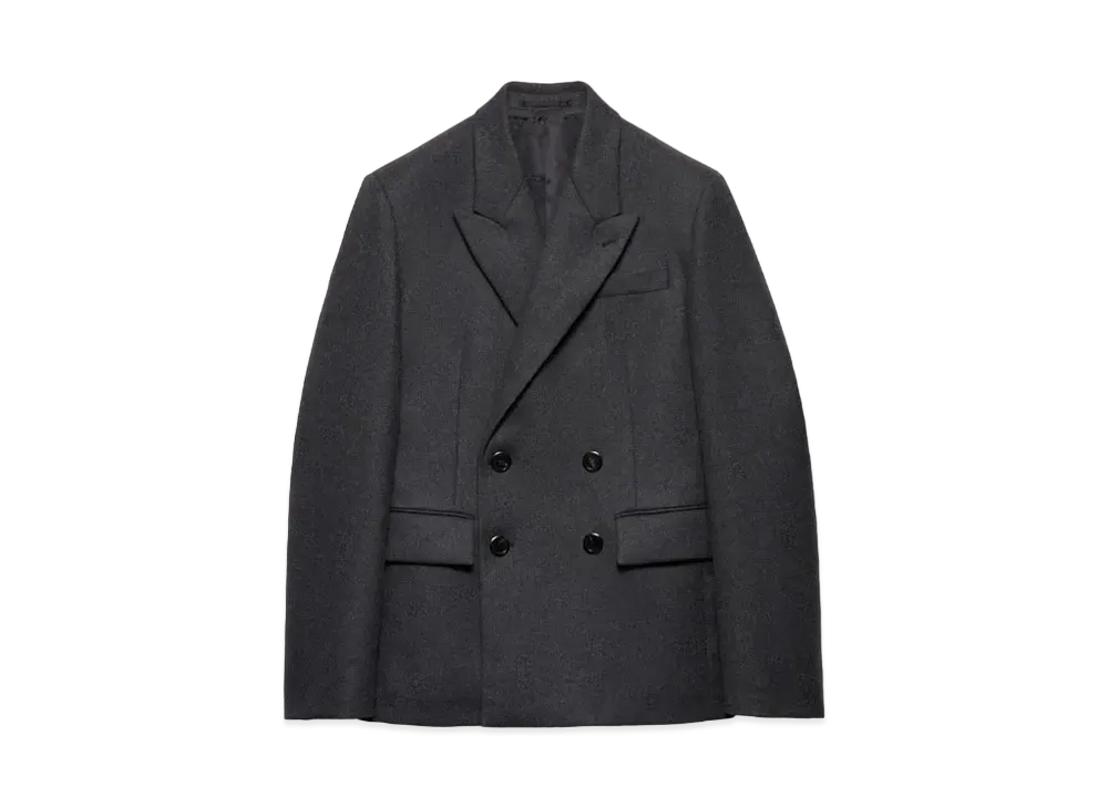 PRADA Men's Double-Breasted Wool Jacket "Gray"
