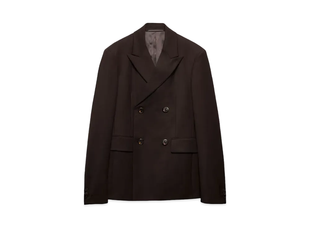 PRADA Men's Double-Breasted Wool Jacket "Dark Brown"
