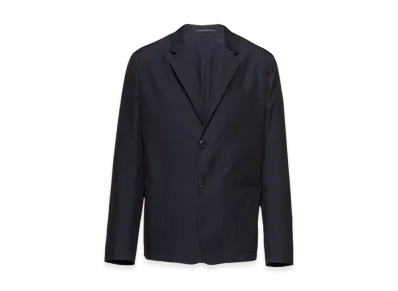 PRADA Single-Breasted Cotton Jacket "Navy"