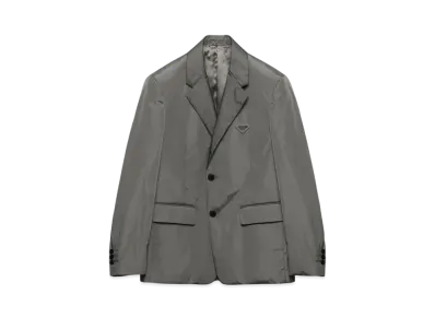 PRADA Men's Single-Breasted Light Technical Fabric Jacket "Gray"