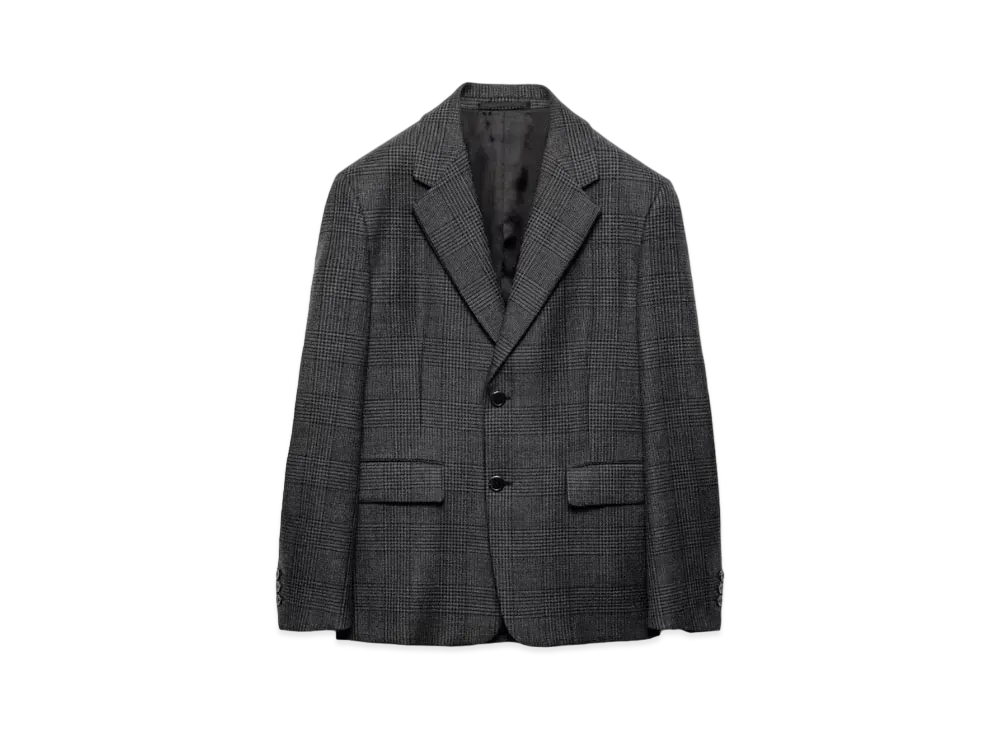 PRADA Men's Single-Breasted Wool Jacket "Dark Gray"