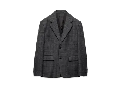 PRADA Men's Single-Breasted Wool Jacket "Dark Gray"