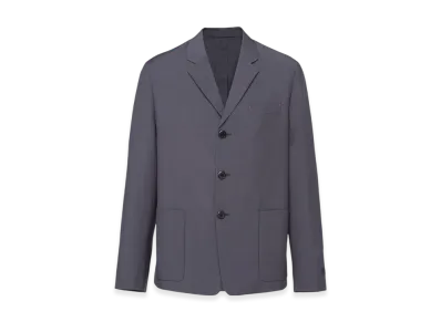 PRADA Single-Breasted Mohair Wool Jacket "Iron Gray"
