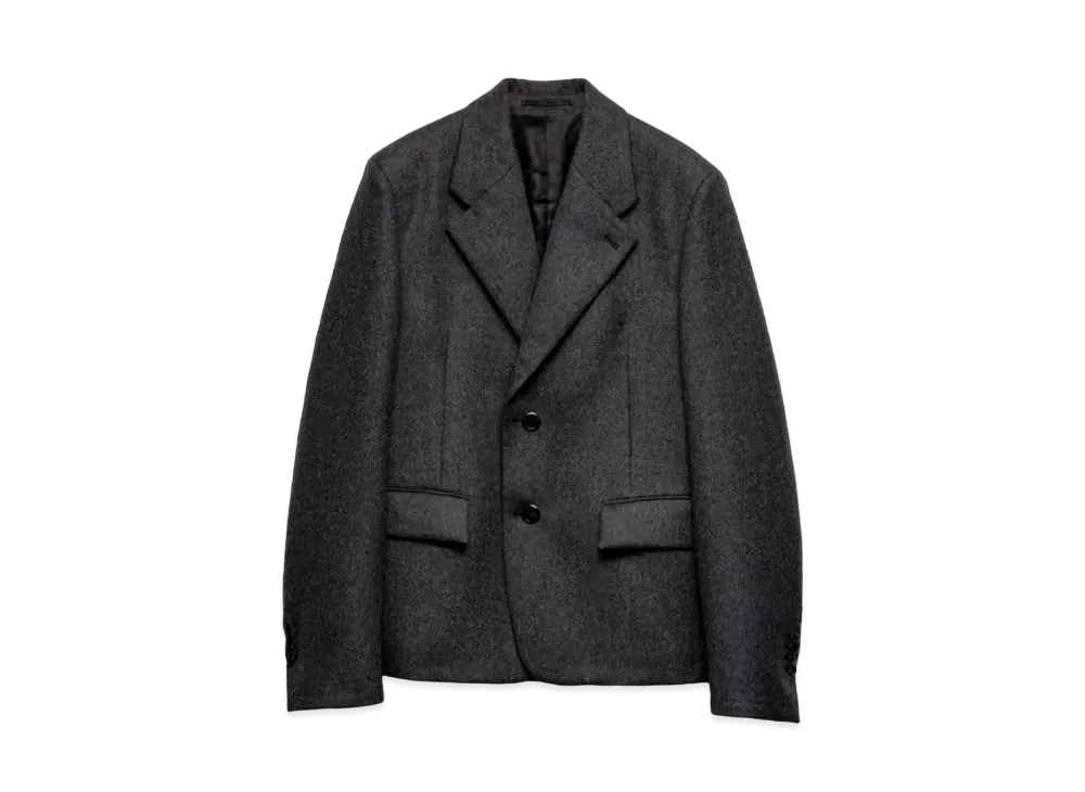 PRADA Men's Single-Breasted Wool Jacket "Gray"