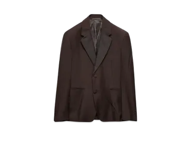 PRADA Men's Mohair Wool Single-Breasted Jacket "Dark Brown"