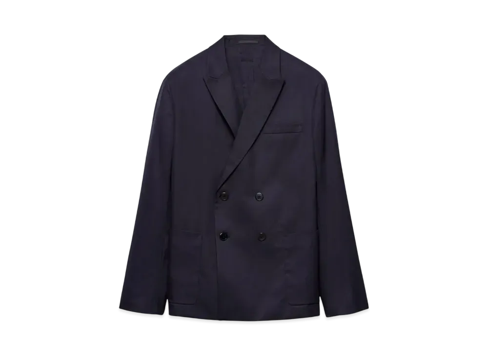 PRADA Men's Double-Breasted Cotton Jacket "Navy"
