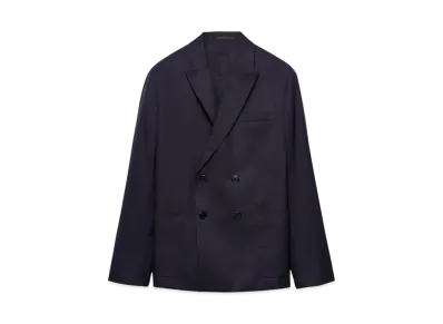 PRADA Men's Double-Breasted Cotton Jacket "Navy"