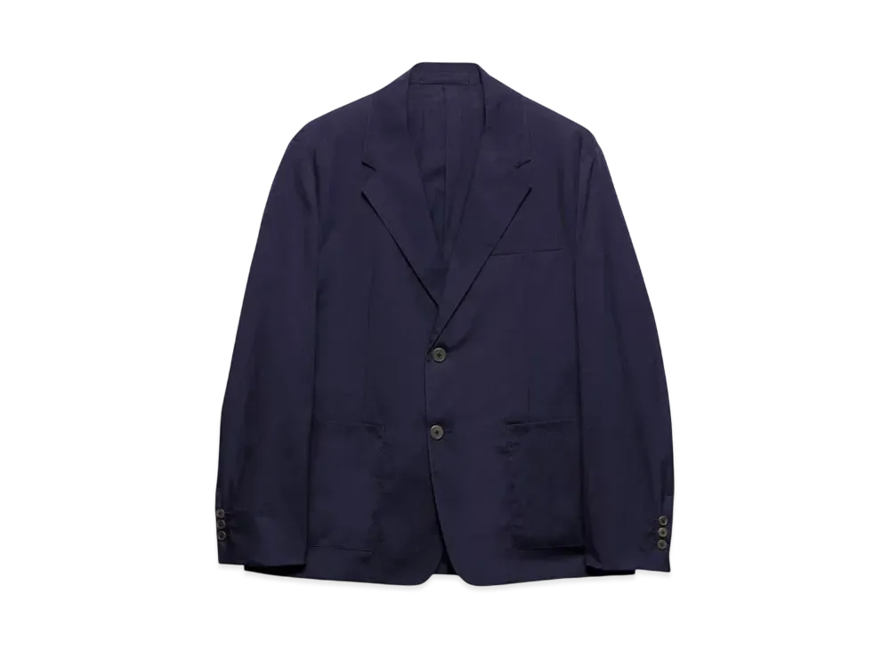 PRADA Men's Single-Breasted Cotton Blend Jacket "Navy"