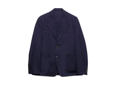 PRADA Men's Single-Breasted Cotton Blend Jacket "Navy"