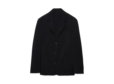 PRADA Men's Single-Breasted Wool Blend Jacket "Black"