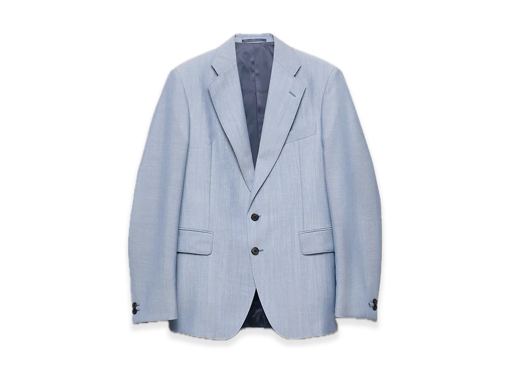 PRADA Single-Breasted Wool x Mohair Jacket "Light Blue"