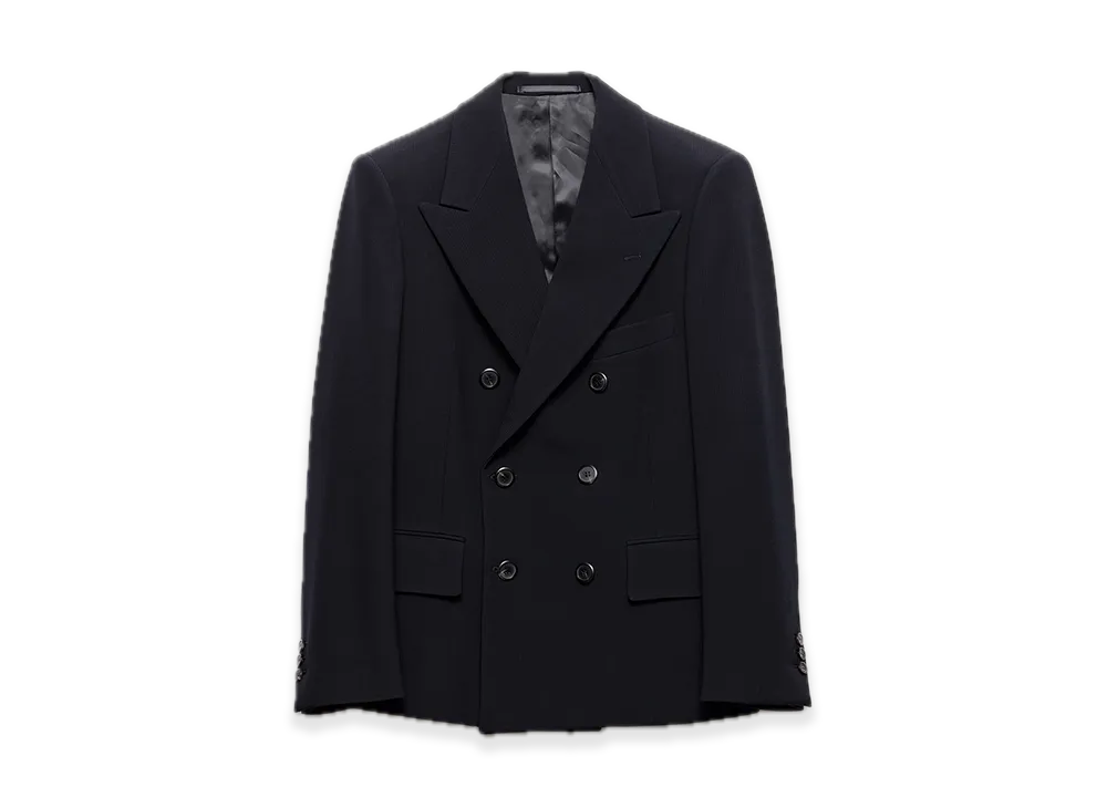 PRADA Double-Breasted Wool Jacket "Navy"