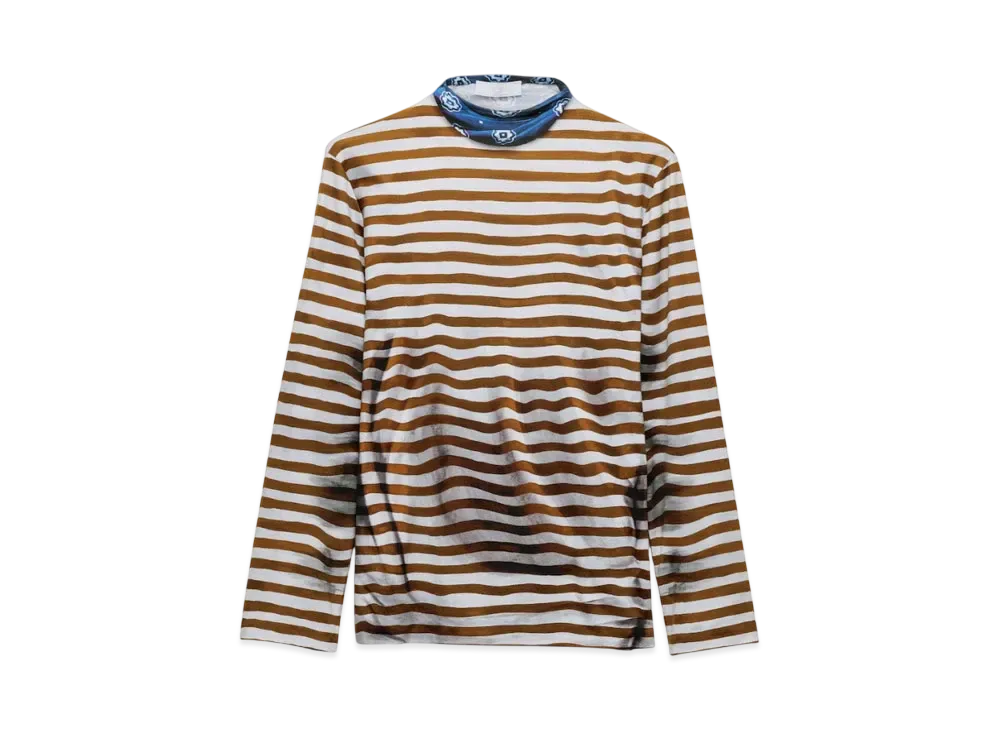PRADA Men's Cotton Turtleneck Sweater "White/Brown"
