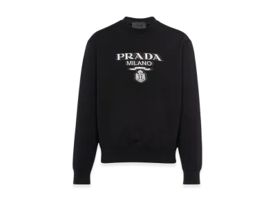 PRADA Oversized Cotton Jersey Logo Sweatshirt "Black/White"