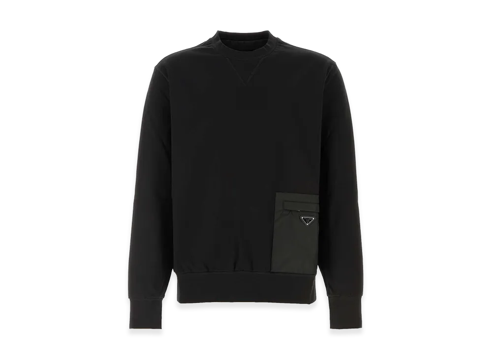 PRADA Stretch Jersey Sweatshirt "Black"