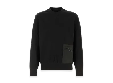 PRADA Stretch Jersey Sweatshirt "Black"