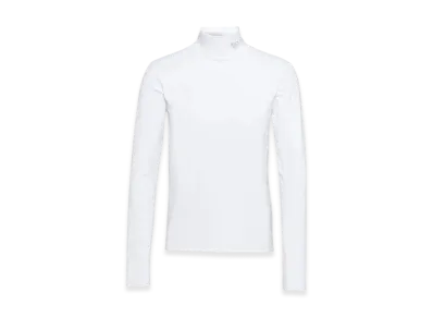 PRADA Technical Jersey Mock Turtleneck "White"