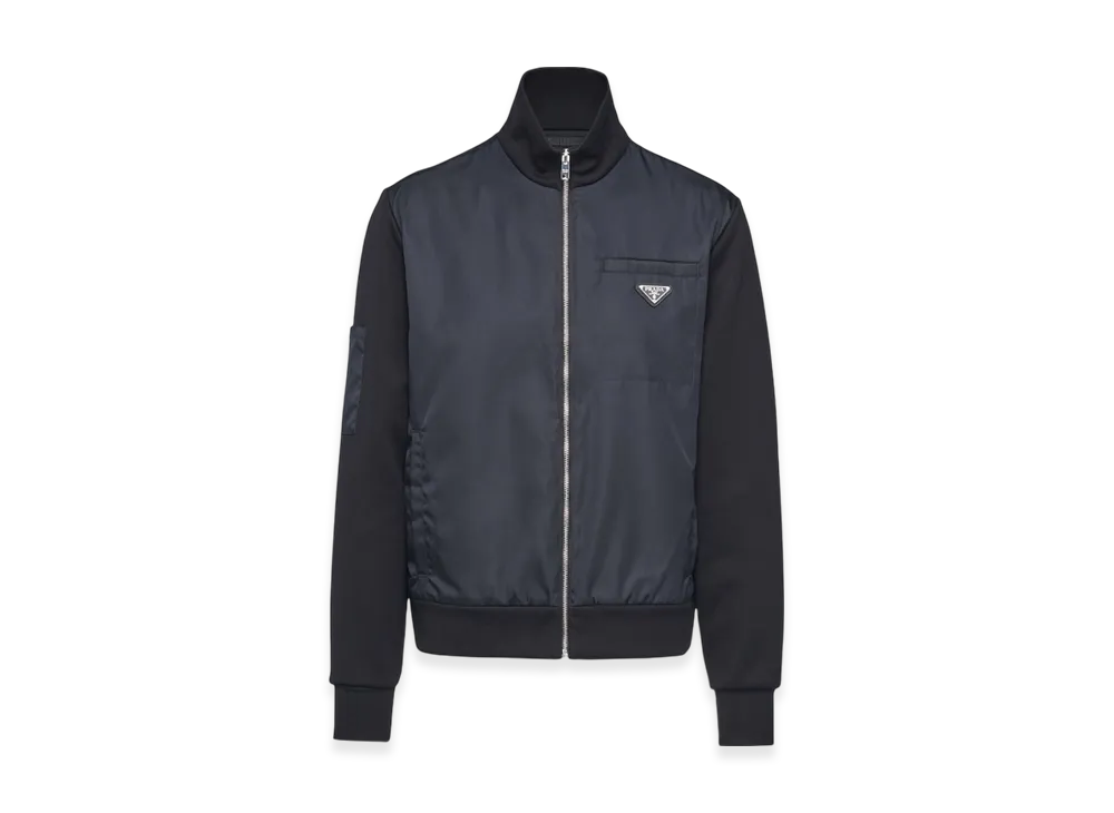 PRADA Sweatshirt with Re-Nylon Details "Black/Black"