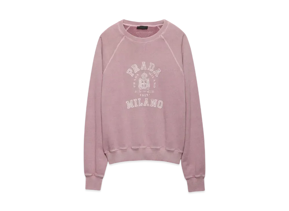 PRADA Men's Cotton Fleece Sweatshirt "Purple/White"