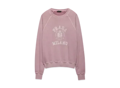 PRADA Men's Cotton Fleece Sweatshirt "Purple/White"