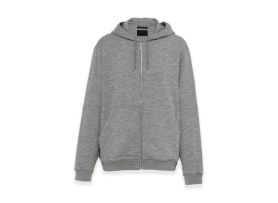 PRADA Cashmere-Blend Cardigan Hoodie "Gray"